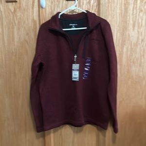 Eddie Bauer men’s 1/4 zip fleece lined pull over